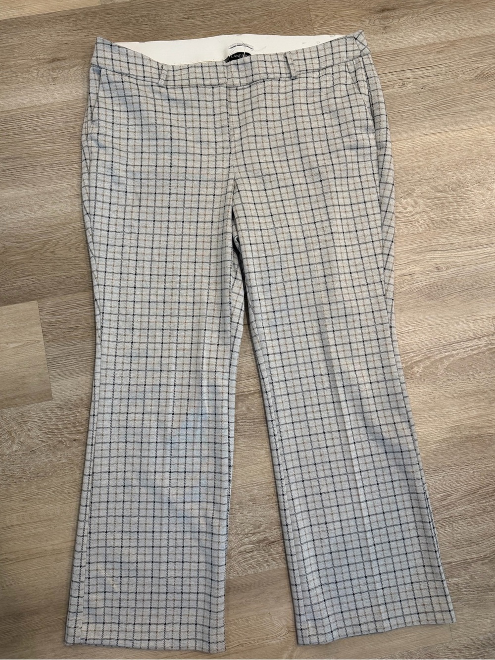Lane Bryant The Allie Gray Plaid Straight-Leg Trousers Size 20